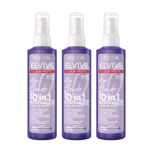 3x L'Oreal Paris Elvive Blonde 10 in 1 Leave In Spray 150ml