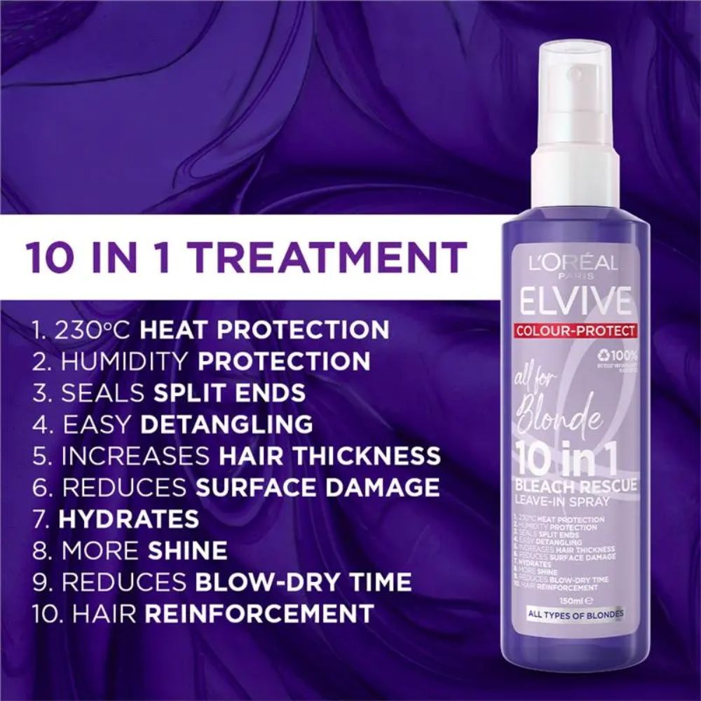 3x L'Oreal Paris Elvive Blonde 10 in 1 Leave In Spray 150ml