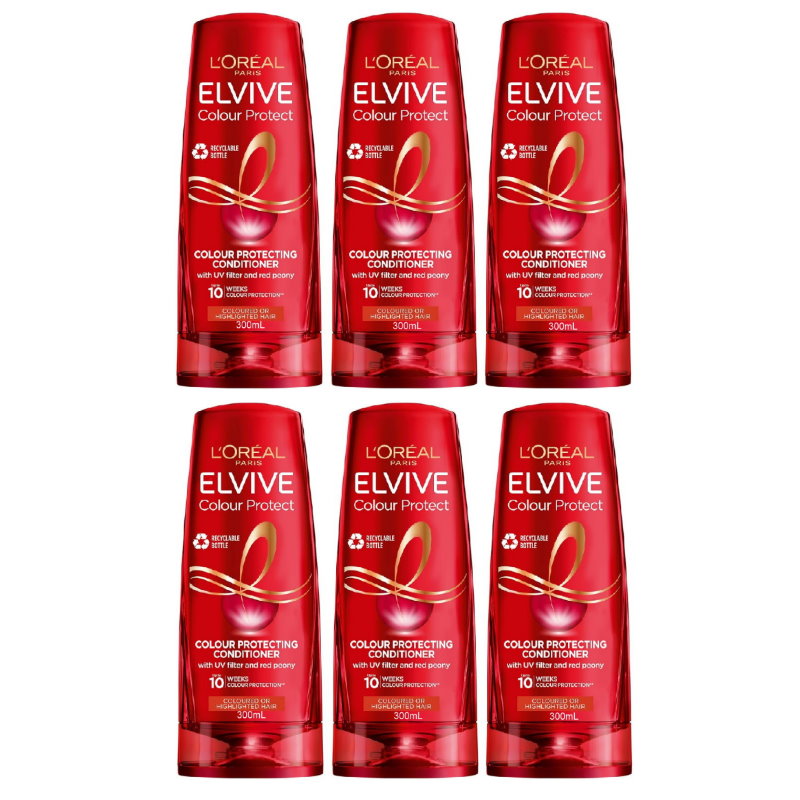6x L'Oreal Paris Elvive Colour Protect Conditioner 300ml
