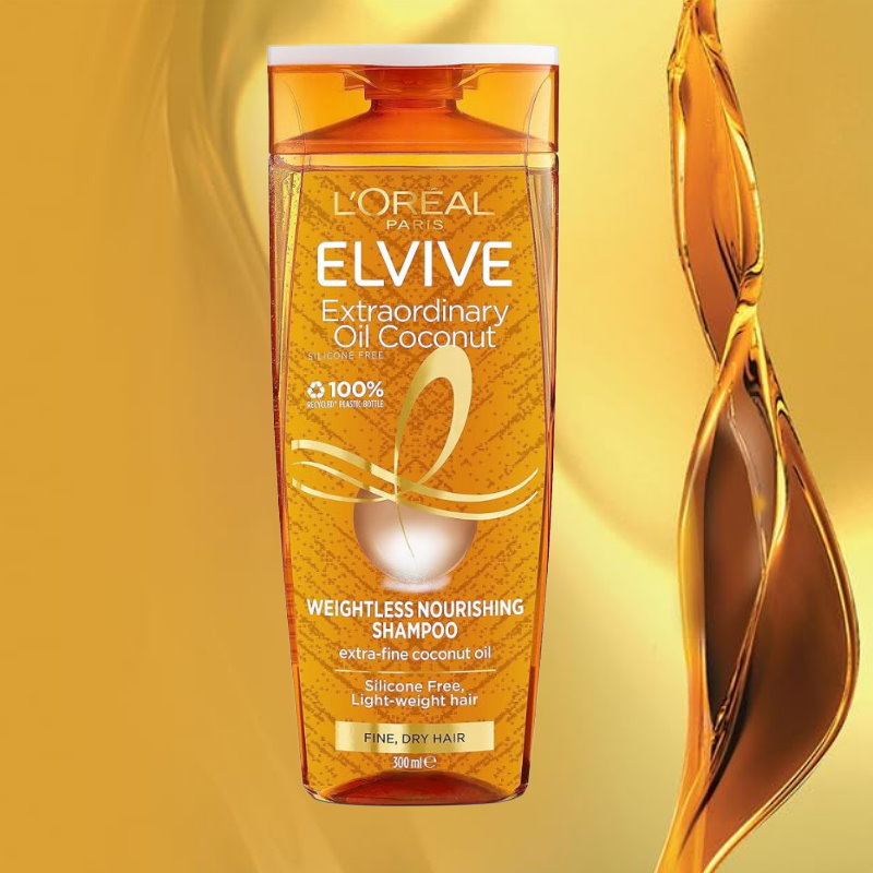3x L'Oreal Paris Elvive Extraordinary Oil Coconut Shampoo 300ml