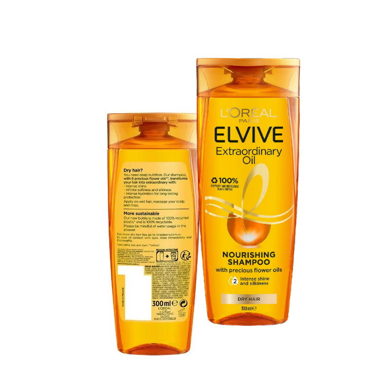 3x L’Oreal Paris Elvive Extraordinary Oil Nourishing Shampoo 300mL