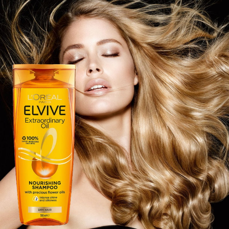 3x L’Oreal Paris Elvive Extraordinary Oil Nourishing Shampoo 300mL