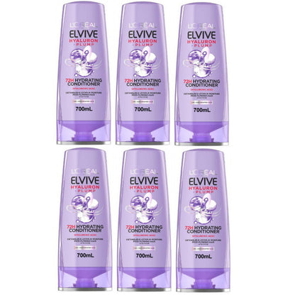 6x L'Oreal Paris Elvive Hyaluron Plump Hydrating Conditioner 700mL