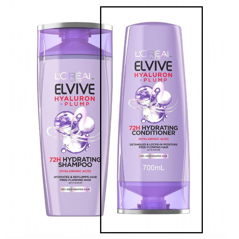 12x L'Oreal Paris Elvive Hyaluron Plump Hydrating Conditioner 700ml