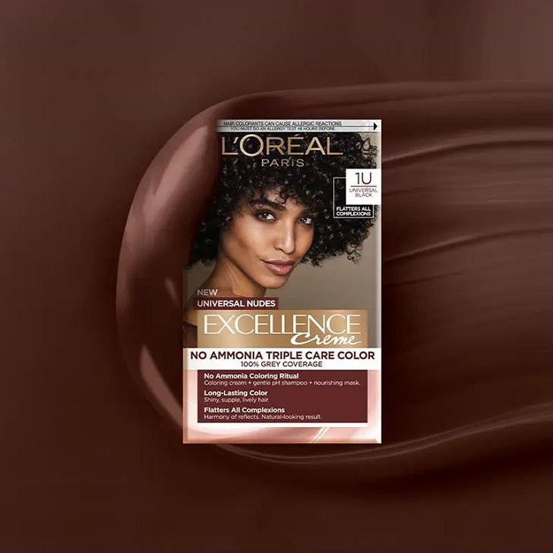 L'Oreal Paris Excellence Creme Universal Nudes Hair Colour 1U Black