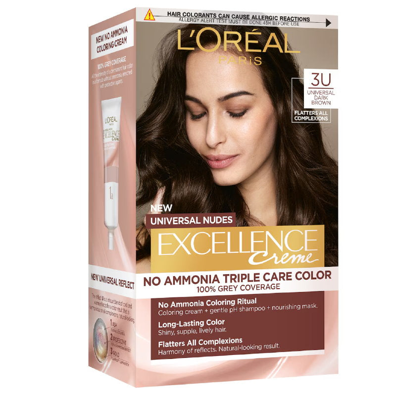 L'Oreal Paris Excellence Creme Universal Nudes Hair Colour 3U Dark Brown
