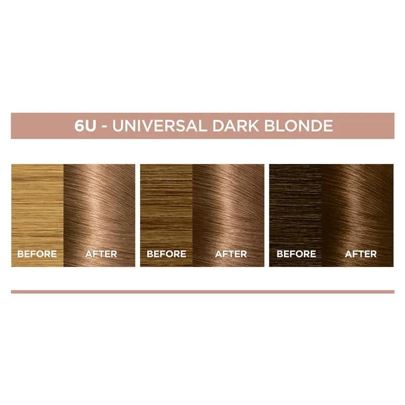 3x L'Oreal Paris Excellence Creme Universal Nudes Hair Colour 6U Dark Blonde