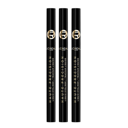 3pk L'Oreal Paris Haute Precision Liquid Eyeliner Noir Silk - Black
