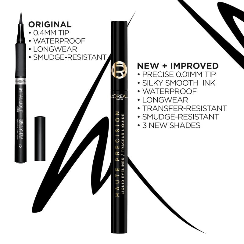3pk L'Oreal Paris Haute Precision Liquid Eyeliner Noir Silk - Black