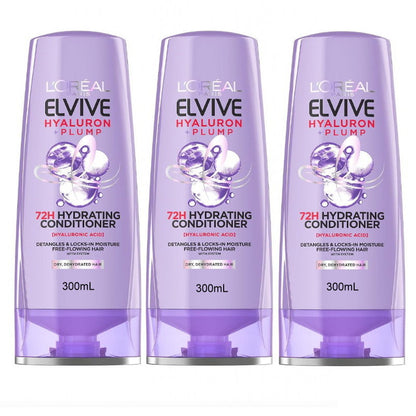 6pk L'Oreal Paris Hyaluron Plump Shampoo and Conditioner Set 300mL