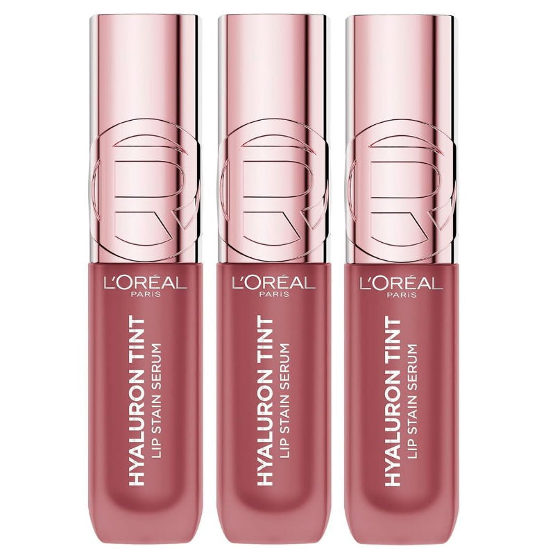 3x L'Oreal Paris Hyaluron Tint Lip Stain Serum 635 Worth It Medium 5ml