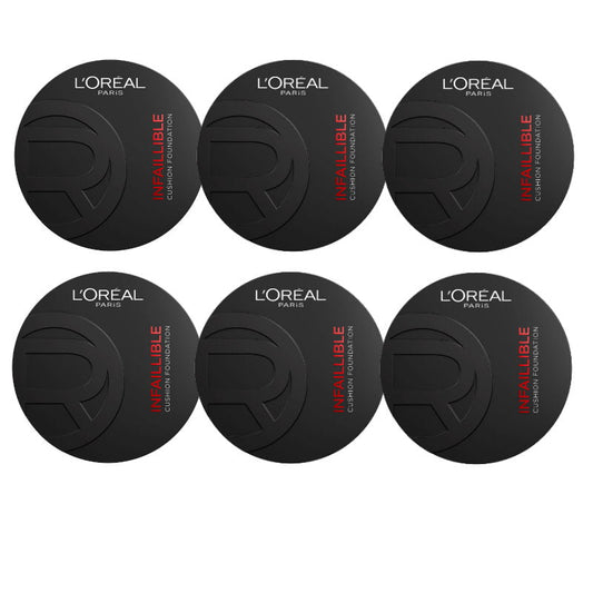 6x L'Oreal Paris Infallible 24H Fresh Wear Cushion Foundation 130 Warm 11g
