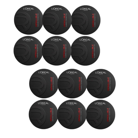 12x L'Oreal Paris Infallible 24H Fresh Wear Cushion Foundation 100 Neutral 11g