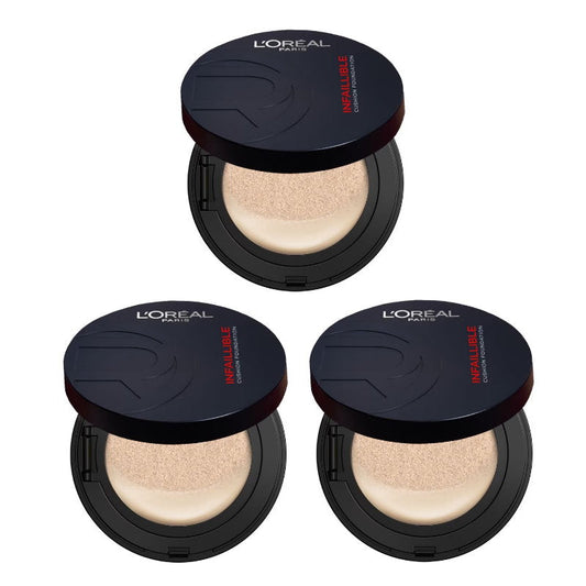 3x L'Oreal Paris Infallible 24H Fresh Wear Cushion Foundation 20 Cool 11g