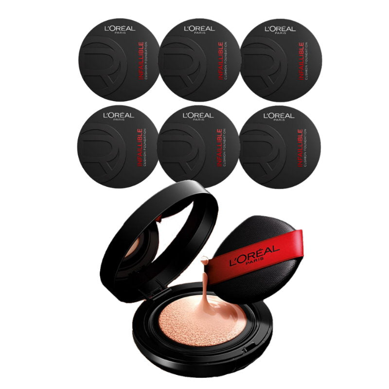6x L'Oreal Paris Infallible 24H Fresh Wear Cushion Foundation 250 Neutral 11g