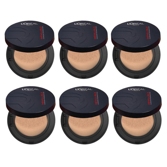 6x L'Oreal Paris Infallible 24H Fresh Wear Cushion Foundation 250 Neutral 11g