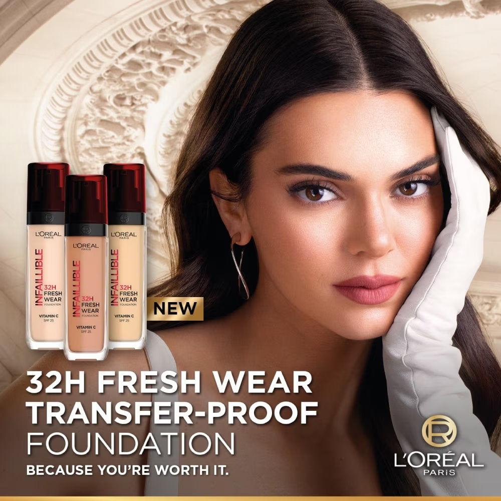 12x L'Oreal Paris Infallible 32H Fresh Wear Foundation SPF 25 30ml - 145 Cool Rose