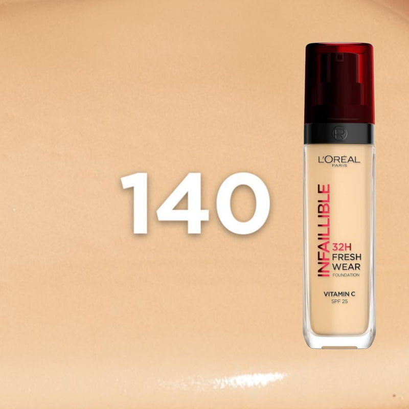6x L'Oreal Paris Infallible 32H Liquid Foundation 30ml Shade 140 Cool Rose