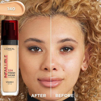 L'Oreal Paris Infallible 32H Liquid Foundation 30ml Shade 140 Cool Rose