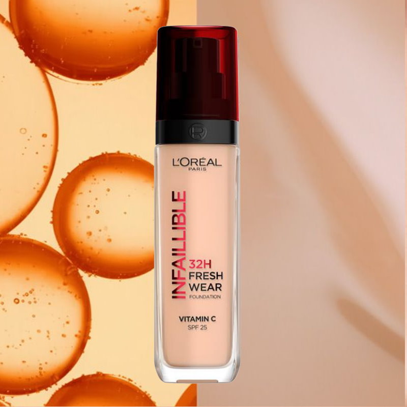 12x L'Oreal Paris Infallible 32H Fresh Wear Foundation SPF 25 30ml - 145 Cool Rose