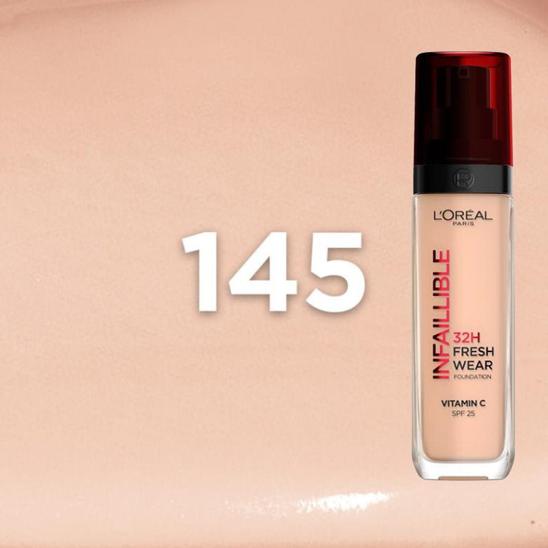 48pk L'Oreal Paris Infallible 32H Fresh Wear Foundation SPF 25 30ml - 145 Cool Rose
