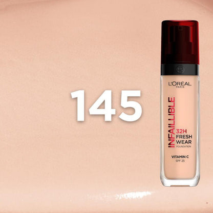 48pk L'Oreal Paris Infallible 32H Fresh Wear Foundation SPF 25 30ml - 145 Cool Rose