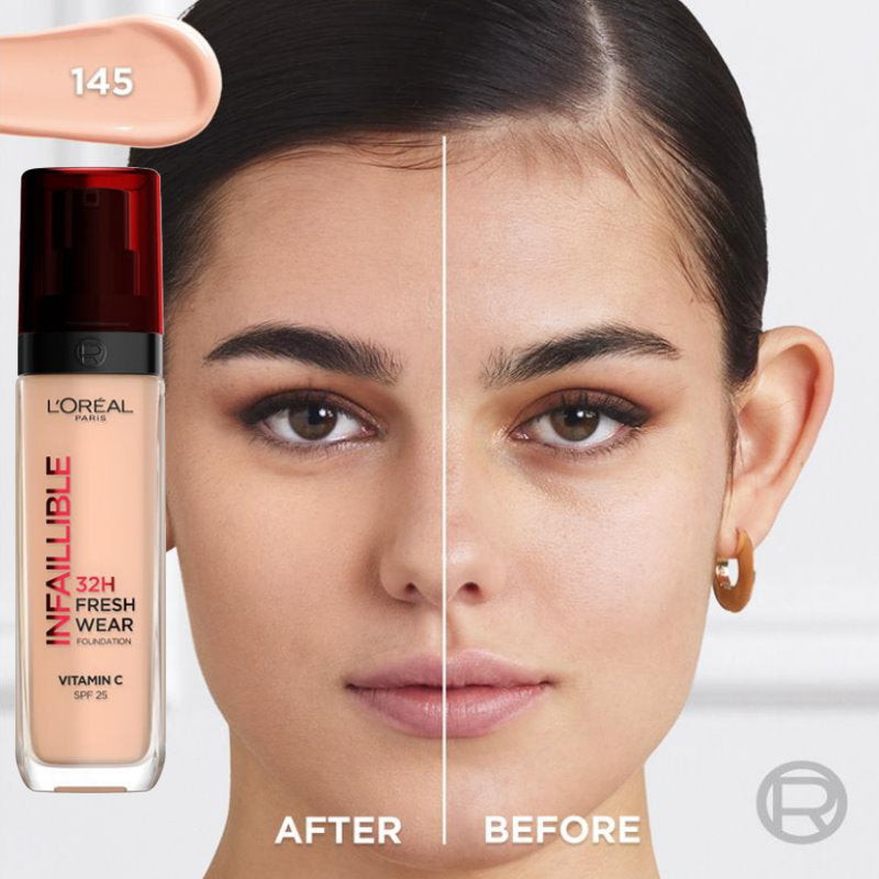48pk L'Oreal Paris Infallible 32H Fresh Wear Foundation SPF 25 30ml - 145 Cool Rose