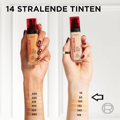 3x L'Oreal Paris Infallible 32H Freshwear Foundation 30ml Shade 20 Neutral
