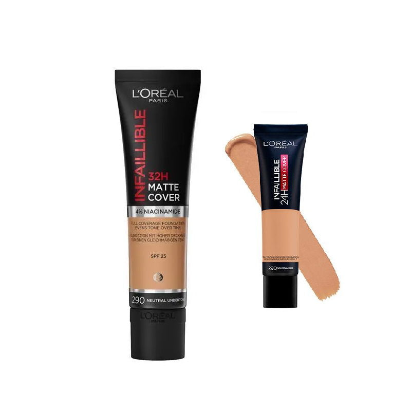 6x L'Oreal Paris Infaillible 32H Matte Cover Foundation 30ml 290 Neutral Undertone