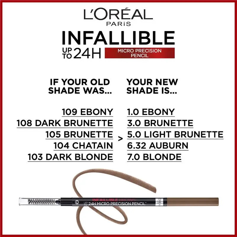 3x L'Oreal Paris Infallible Brows 24H Micro Precision Pencil 5.0 Light Brunette