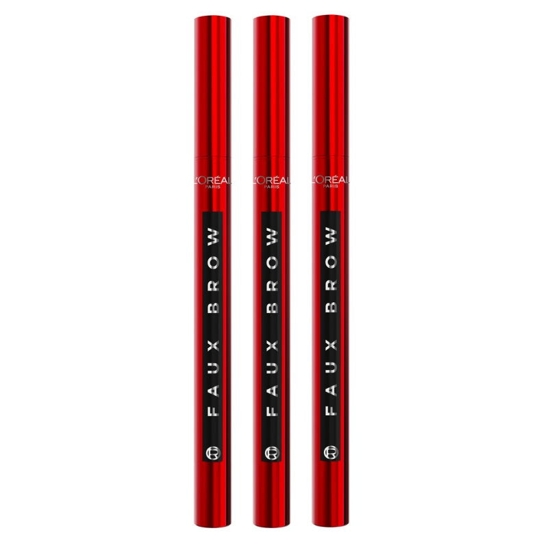 3x L'Oreal Paris Infallible Faux Brow Eyebrow Pen 1ml Soft Black