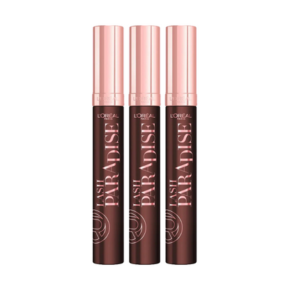 3x L'Oreal Paris Lash Paradise Mascara 6.4ml Black Brown