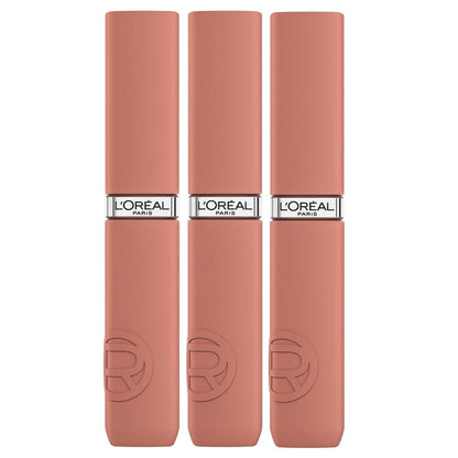 3x L'Oreal Paris Le Matte Resistance Liquid Lipstick 5ml 601 Worth It