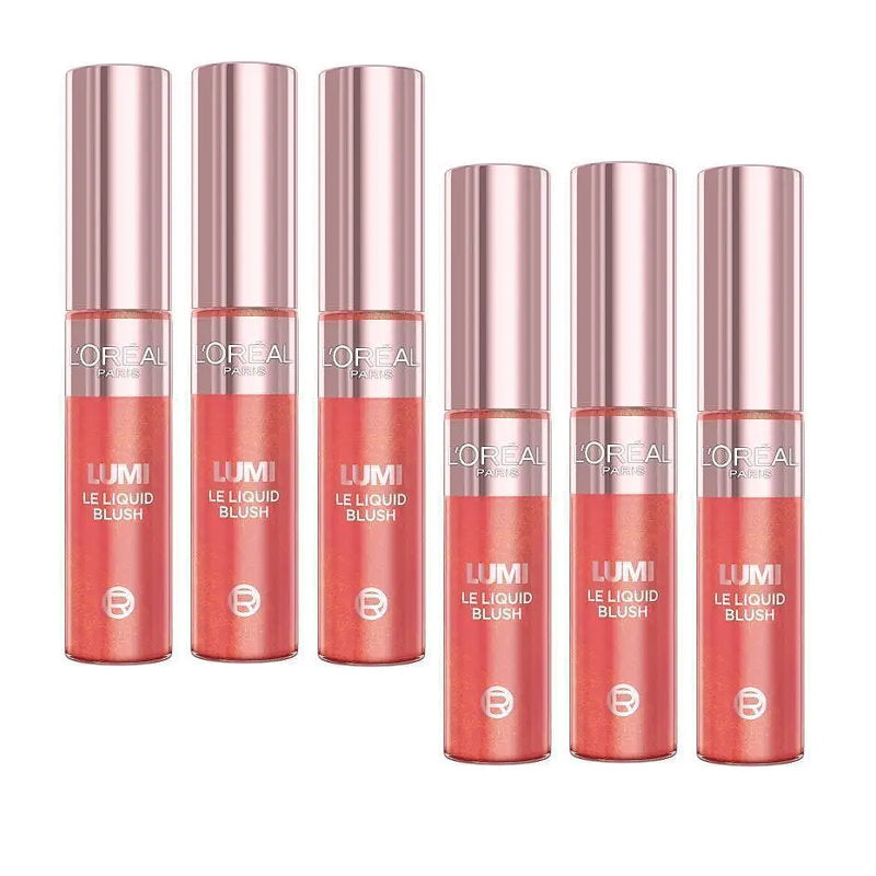 6x L'Oreal Paris Lumi Le Liquid Blush 10ml 625 Gold Pink