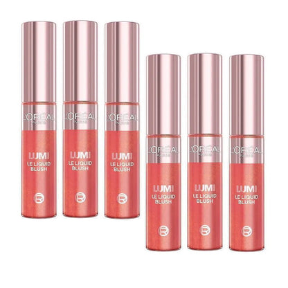 6x L'Oreal Paris Lumi Le Liquid Blush 10ml 625 Gold Pink