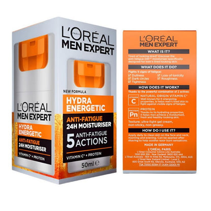 12x L'Oreal Paris Men Expert Hydra Energetic 24hr Anti Fatigue Moisturiser 50ml
