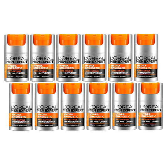 12x L'Oreal Paris Men Expert Hydra Energetic 24hr Anti Fatigue Moisturiser 50ml