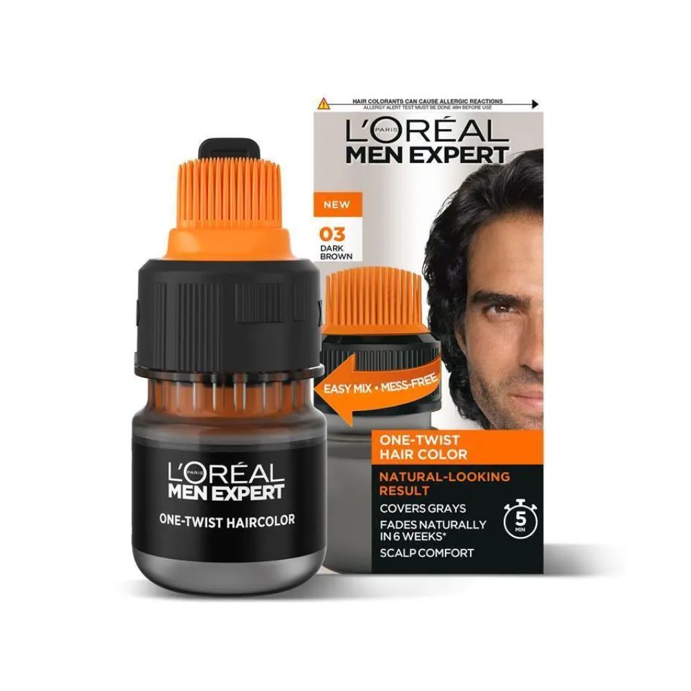 6x L'Oreal Paris Men Expert One Twist Hair Colour 03 Dark Brown