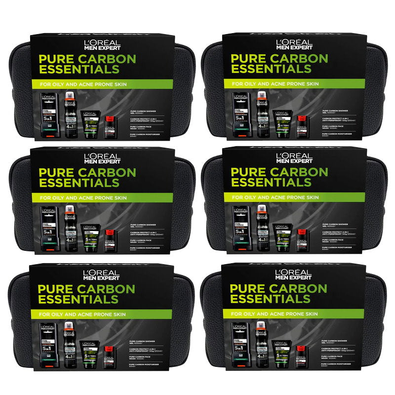 6x L'Oreal Paris Men Expert Pure Carbon Essentials 5 Piece Set