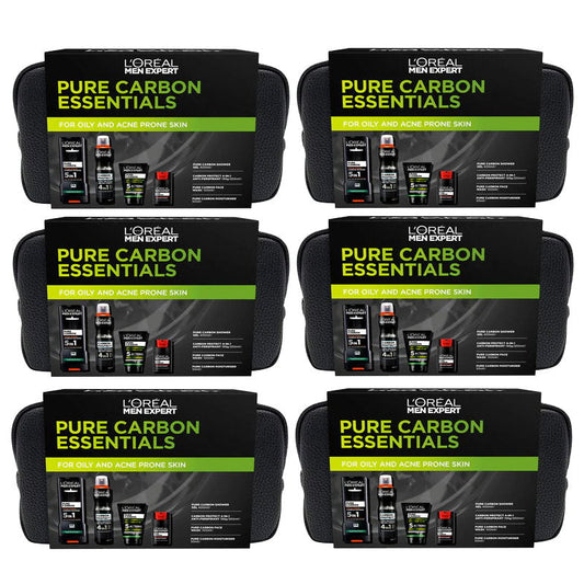 6x L'Oreal Paris Men Expert Pure Carbon Essentials 5 Piece Set