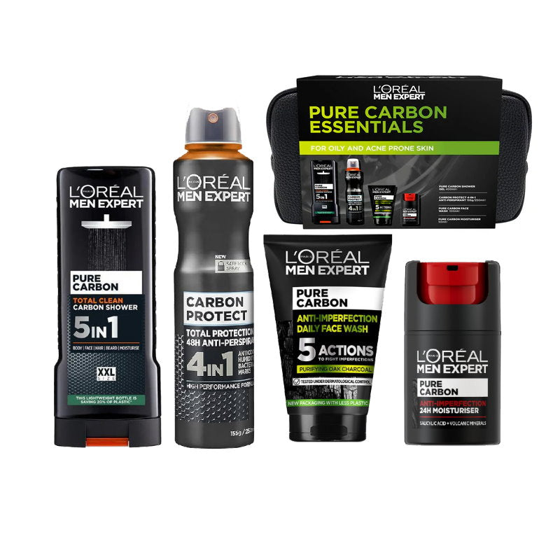 6x L'Oreal Paris Men Expert Pure Carbon Essentials 5 Piece Set