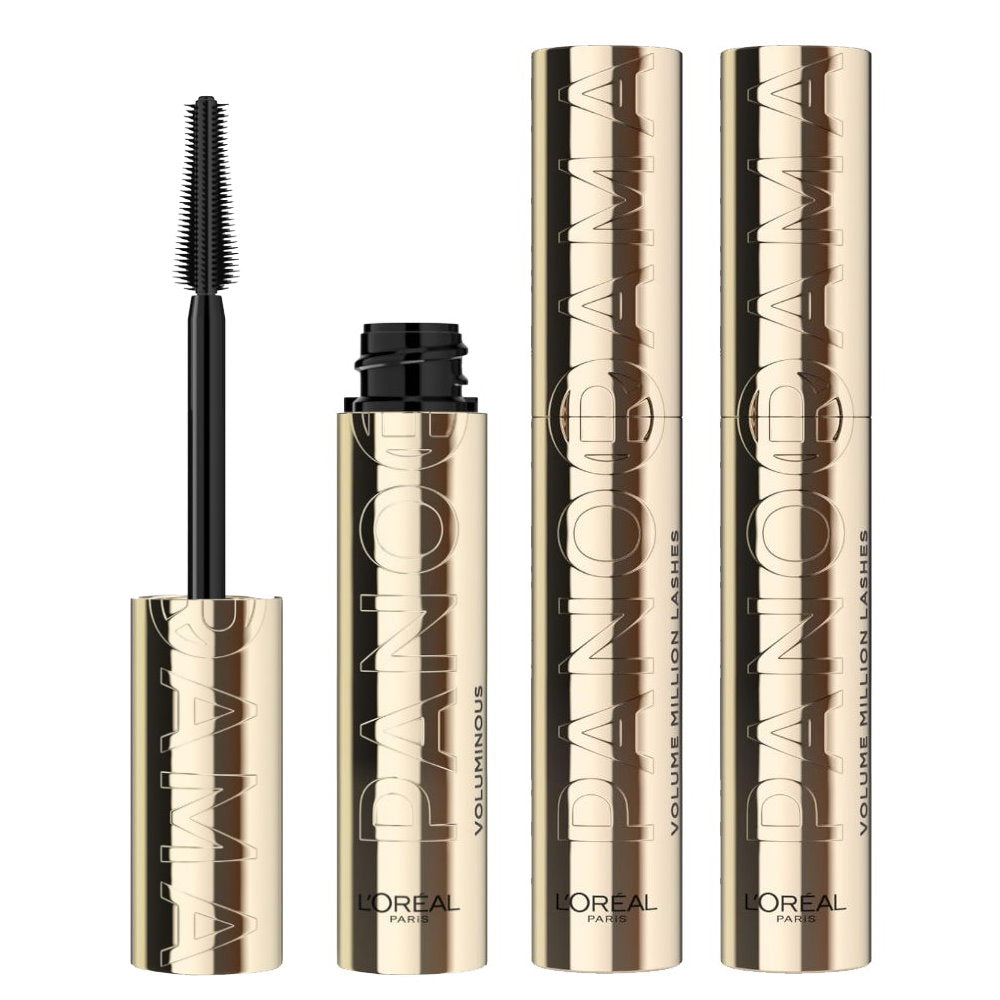 3x L'Oreal Paris Panorama Volume Million Lashes Mascara 9.9ml Dark Brown