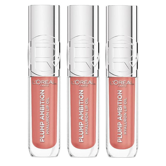 3x L'Oreal Paris Plump Ambition Hyaluron Lip Oil 601 Worth It 5ml