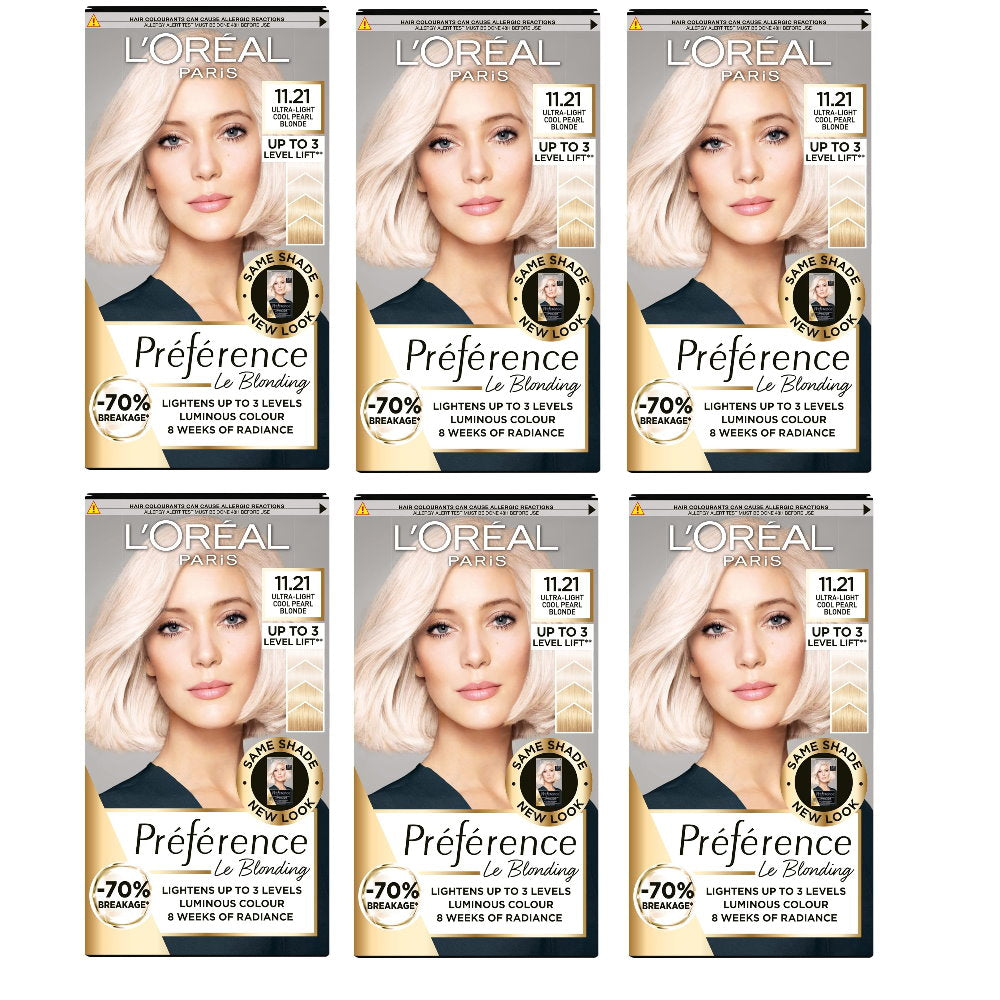 Free Shipping 6x L'Oreal Paris Preference Hair Colour 11.21 Moscow Ultra Light Cool Pearl Blonde - Makeup Warehouse Australia