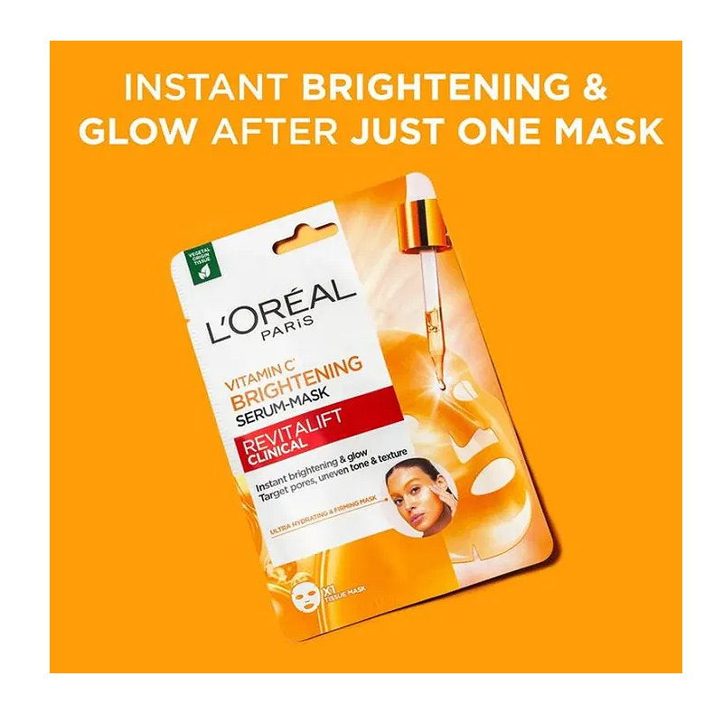 20x L'Oreal Paris Revitalift Clinical Vitamin C Brightening Serum Sheet Mask
