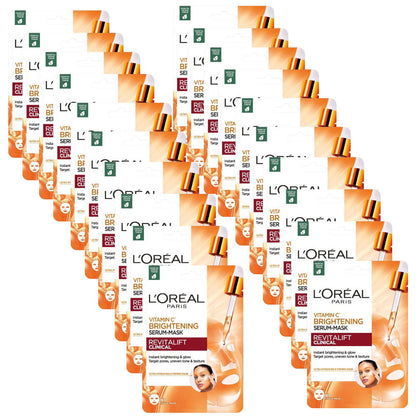 20x L'Oreal Paris Revitalift Clinical Vitamin C Brightening Serum Sheet Mask