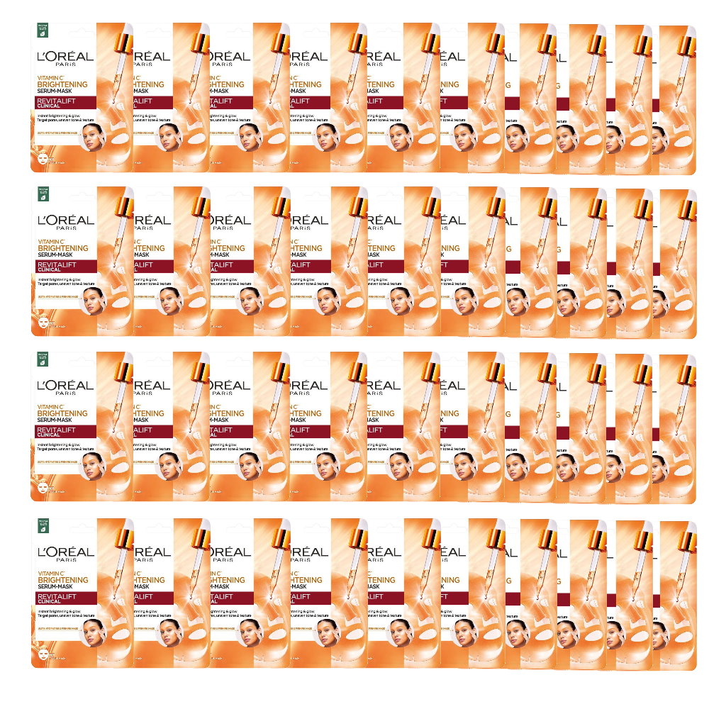 40x L'Oreal Paris Revitalift Clinical Vitamin C Brightening Serum Sheet Mask - Loreal makeup is the go-to brand