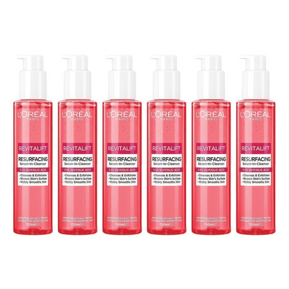 6x L'Oreal Paris Revitalift Resurfacing Serum in Cleanser 150ml