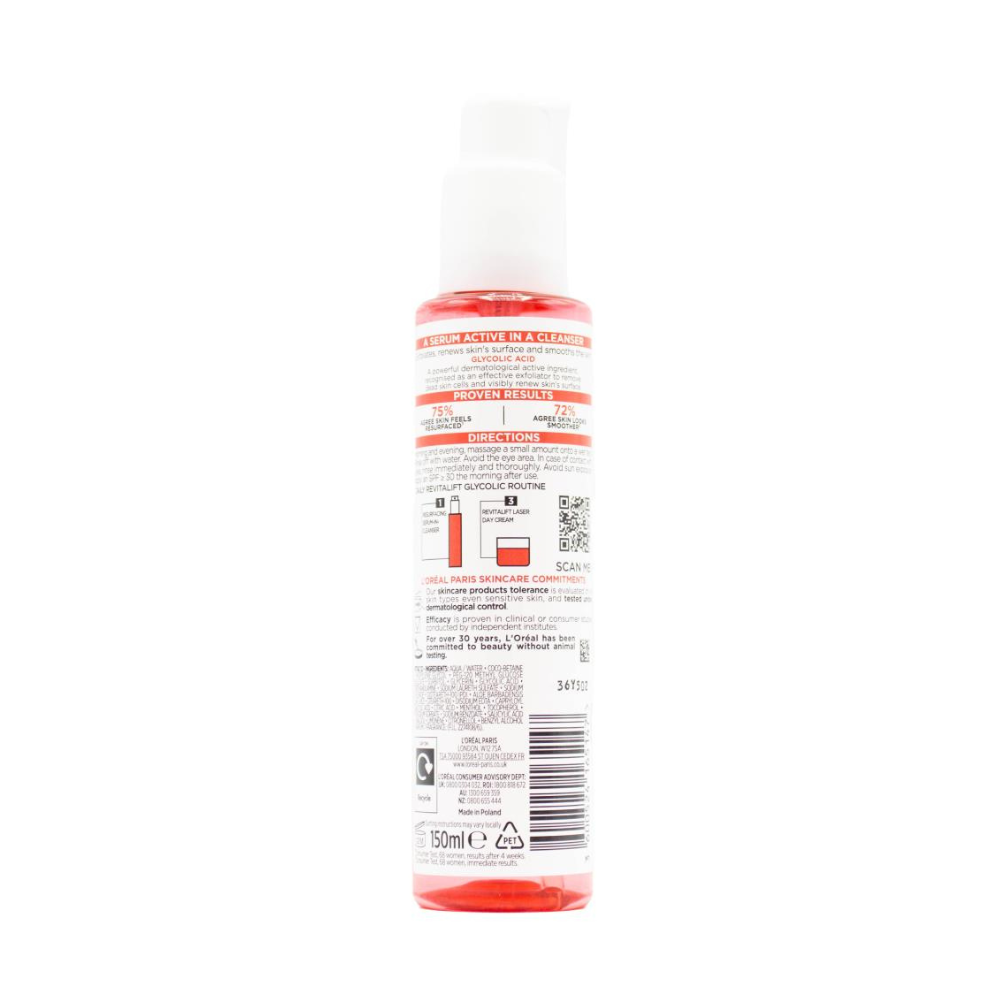 6x L'Oreal Paris Revitalift Resurfacing Serum in Cleanser 150ml
