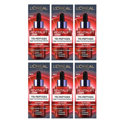 6x L'Oreal Paris Revitalift Tri-Peptides Laser Serum 50ml